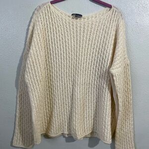 Vince Large Merino Alpaca Camel Blend Textured Waffle Knit Sweater Pullover Soft